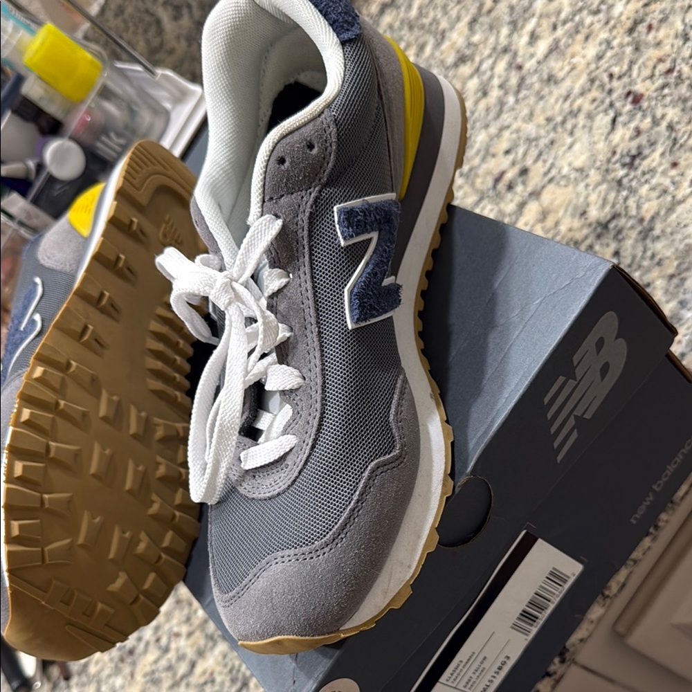 New Balance Gray and Yellow Sneakers